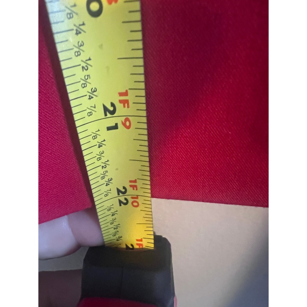 Liz Claiborne Red Collarless Zip Front Blazer Jacket Size Large Stretch Pocket - Picture 5 of 7